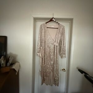 LC Lauren Conrad Cream Blouse with Gold Accent